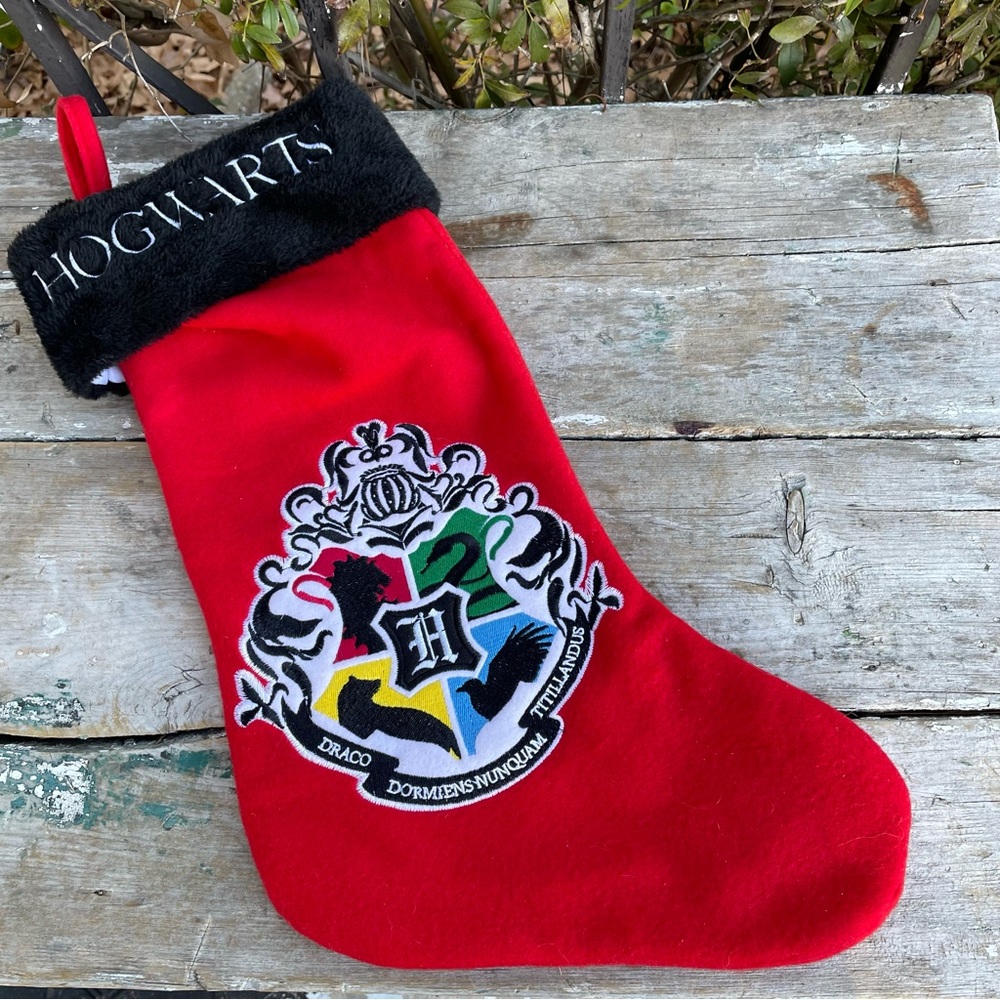 Hogwarts Harry Potter red Christmas stocking